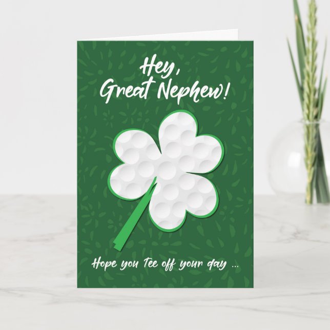Great Nephew Golf Sports St. Patrick's Day Karte (Vorderseite)