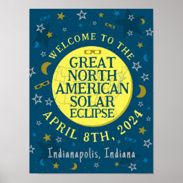 Great North American Solar Eclipse Apr 2024 Party Poster