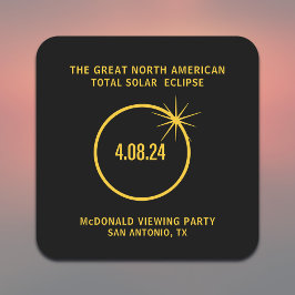Great North American Total Solar Eclipse 04.08.24 Rechteckiger Pappuntersetzer