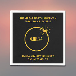 Great North American Total Solar Eclipse 04.08.24 Serviette