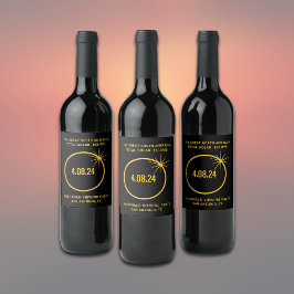 Great North American Total Solar Eclipse 04.08.24 Weinetikett