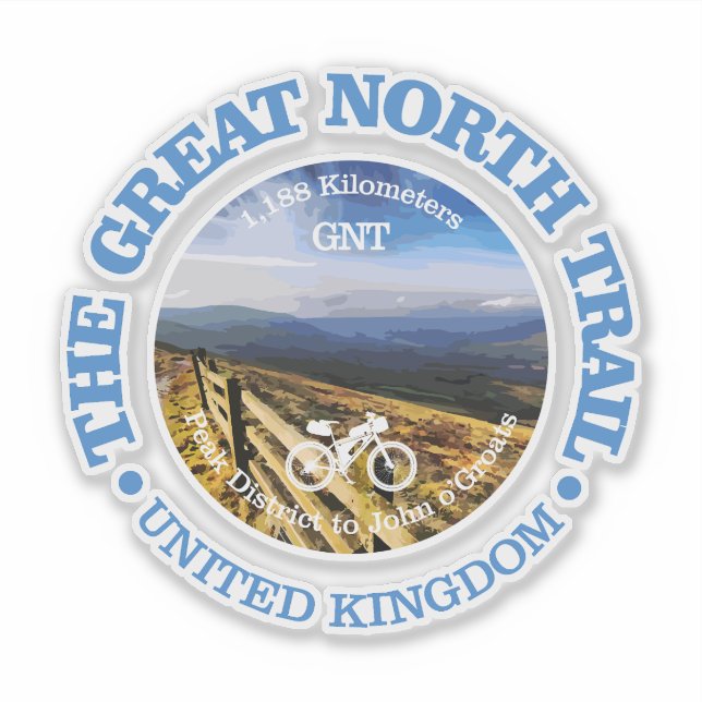 Great North Trail (Radweg c) Aufkleber (Vorderseite)