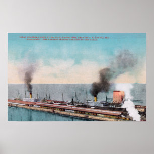 Great Northern Dock View, SS Dakota und Poster