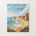 Great Ocean Road Australia Reisen Kunst Vintag<br><div class="desc">Great Ocean Road Vektorgrafik Design. Die Great Ocean Road ist ein australischer Nationalerbestreit entlang der Südostküste Australiens zwischen den Viktorianischen Städten Torquay und Allansford.</div>