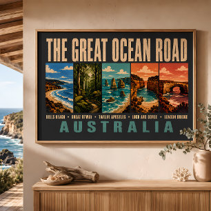 Great Ocean Road Australien Landmark-Illustration Poster
