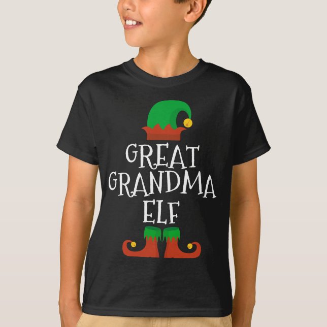 Great Oma Elf Weihnachts Matching Family Pajama T-Shirt (Vorderseite)