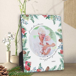 Great Oma First Christmas Baby Foto Plaque Fotoplatte