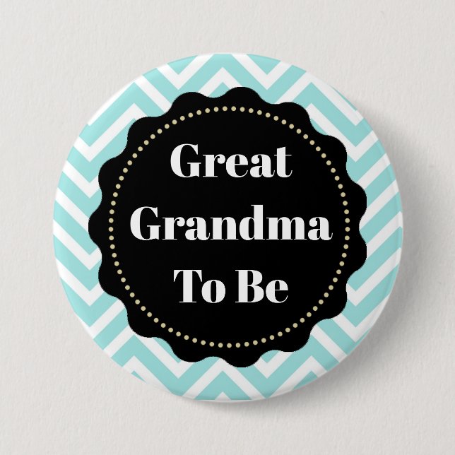 Great Oma to be Zickzack Baby Showknopf Button (Vorderseite)