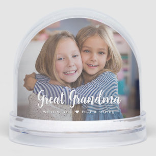 Great Oma We Liebe You Modern Script 2 Fotos Schneekugeln