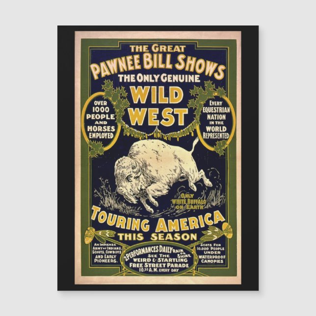 Great Pawnee Bill 1903 - Vintag Wild West Magnetkarte (Vorderseite)