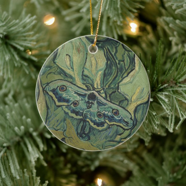 Great Peacock Moth by Vincent van Gogh Keramik Ornament (Baum)