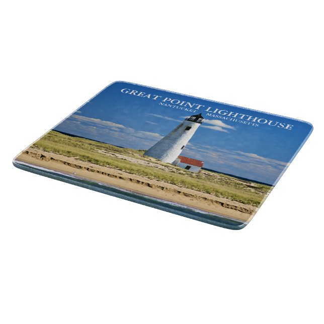 Great Point Lighthouse Nantucket MA Cutting Board Schneidebrett (Ecke)