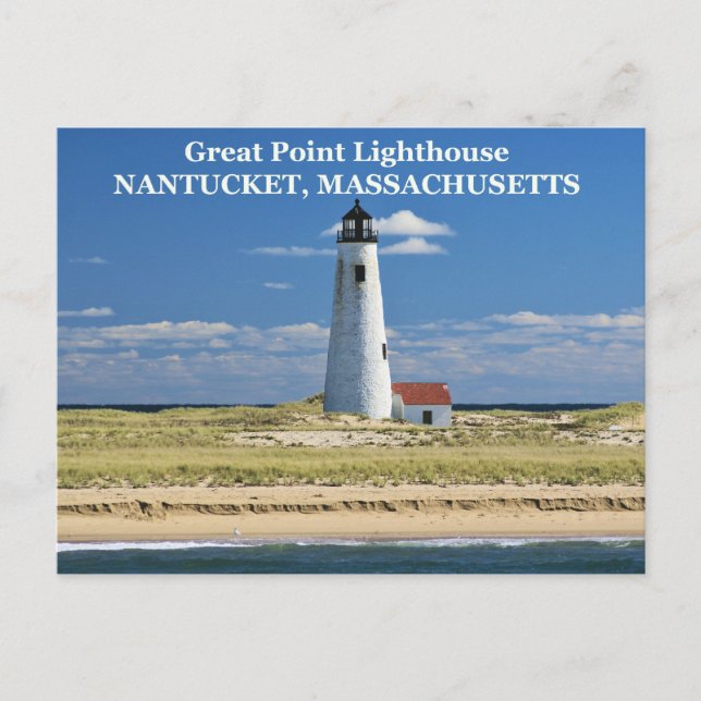 Great Point Lighthouse, Nantucket, MA Postcard Postkarte (Vorderseite)
