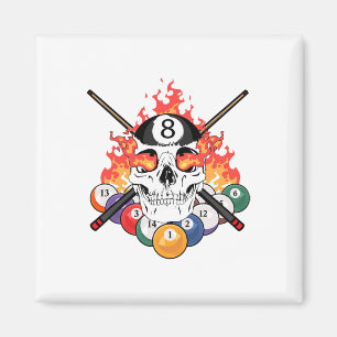 Great Pool Billiards Spieler Skull Billiard Cue Ll Magnet