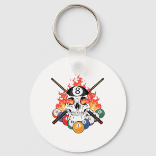 Great Pool Billiards Spieler Skull Billiard Cue Ll Schlüsselanhänger
