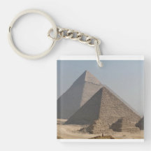 Great Pyramids of Giza under clear blue, Egypt