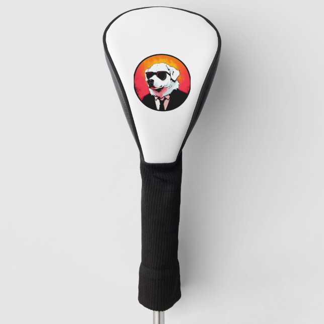 Great Pyrenäen Dog Businessman Golf Headcover (Vorderseite)