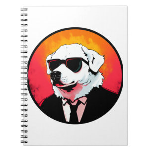 Great Pyrenäen Dog Businessman Notizblock