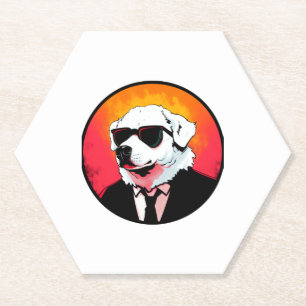 Great Pyrenäen Dog Businessman Untersetzer