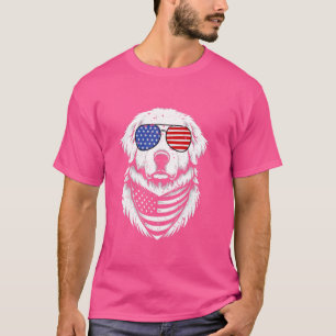 Great Pyrenäen Dog Patriotic 4. Juli Amerikaner T-Shirt