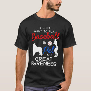 Great Pyrenäen Funny Baseball Dog Owner Lover Xma T-Shirt