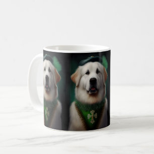 Great Pyrenäen Hund in St. Patrick's Day Dress Kaffeetasse