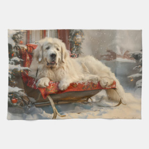 Great Pyrenäen Hund Weihnachten Feierliche Geschirrtuch