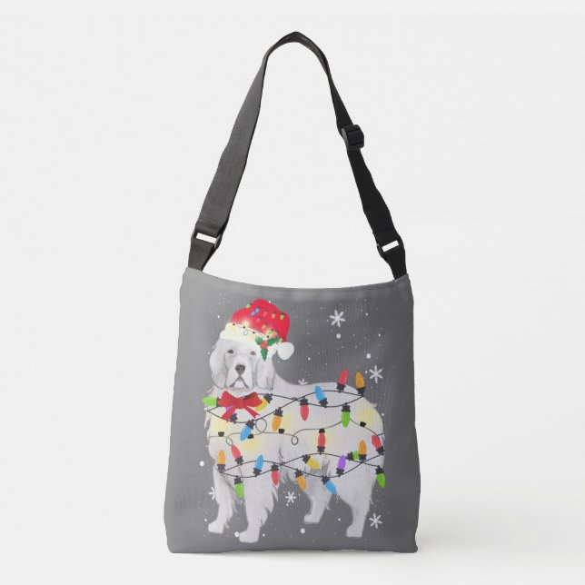 Great Pyrenäen Hund Weihnachten Weihnachten Weihna Tragetaschen Mit Langen Trägern (Vorderseite)