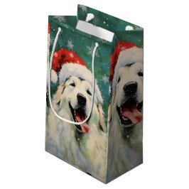 Great Pyrenäen Hund Weihnachtsmalerei Kunst Kleine Geschenktüte