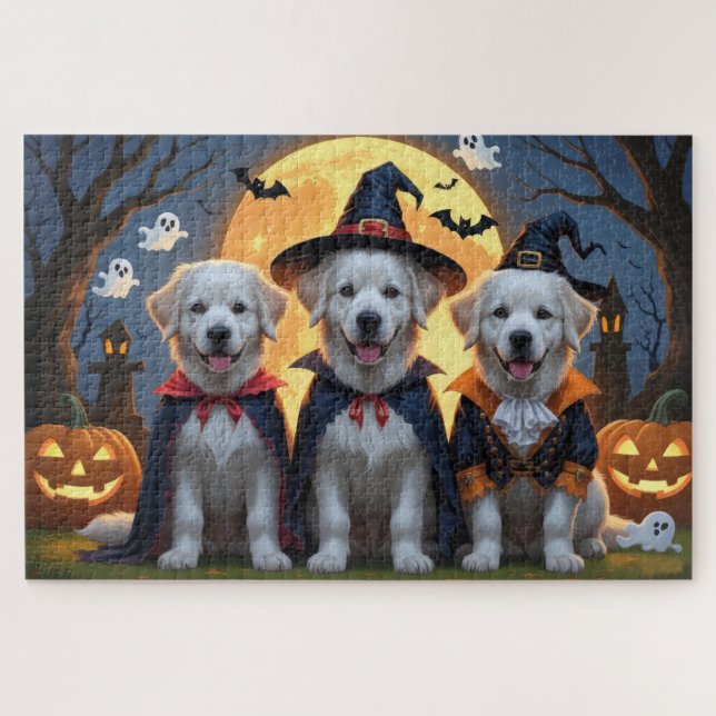 Great Pyrenäen Hunde Pumpkin Halloween Funny (Horizontal)
