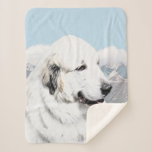 Great Pyrenäen Malerei - Original Hundekunst Sherpadecke