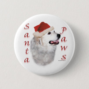Great Pyrenäen Santa Paws Button