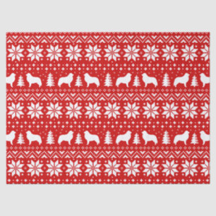 Great Pyrenäen Silhouetten Weihnachtsmuster Rot Seidenpapier