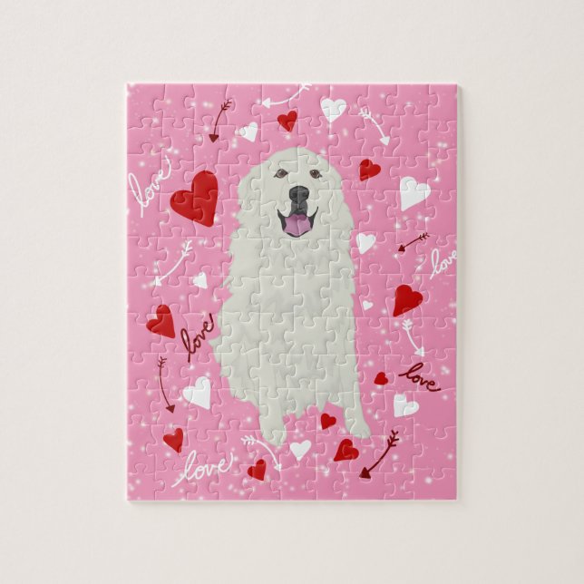 Great Pyrenäen Valentinstag (Vertikal)