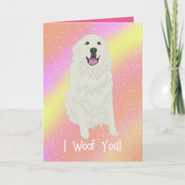 Great Pyrenäen Valentinstag Dankeskarte (Vorderseite)