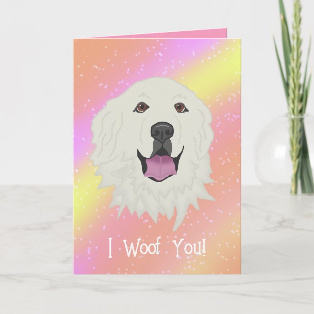 Great Pyrenäen Valentinstag Dankeskarte (Vorderseite)
