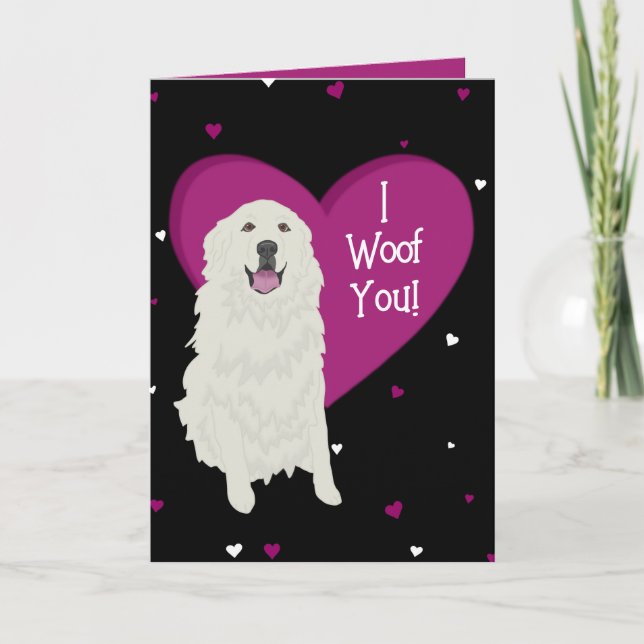 Great Pyrenäen Valentinstag Dankeskarte (Vorderseite)