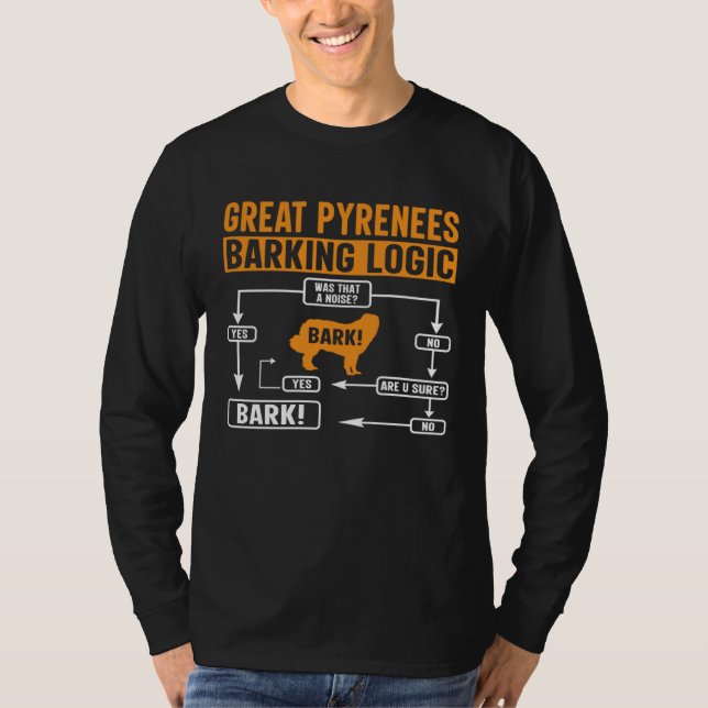 Great Pyrenees Barking Logic  Dog  Saying T-Shirt (Vorderseite)