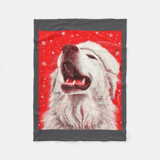 Great Pyrenees Christmas  Fleecedecke (Vorderseite)