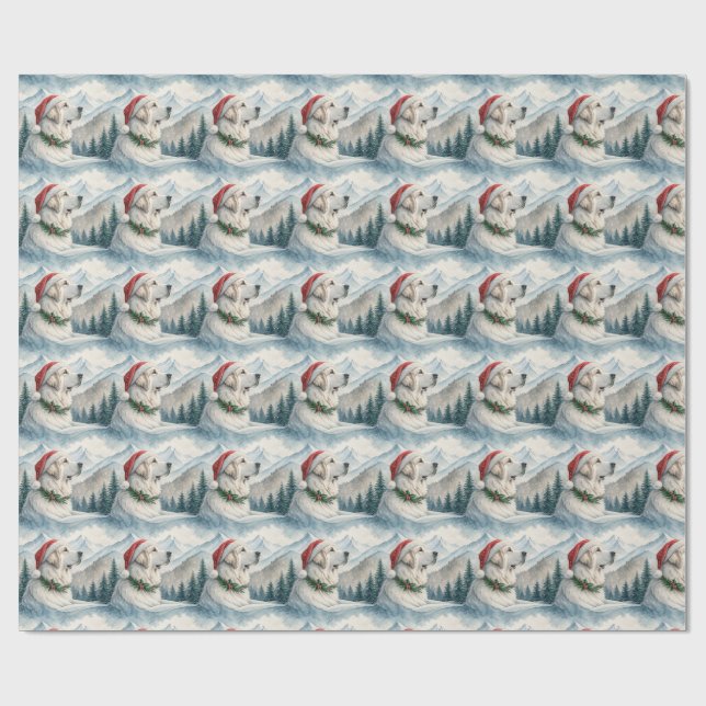 Great Pyrenees Christmas Wrapping Paper Geschenkpapier (Flach)