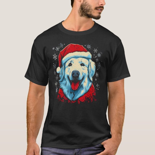Great Pyrenees Dog Christmas T-Shirt (Vorderseite)