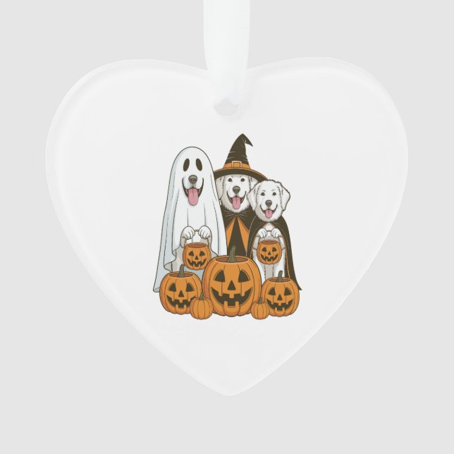 Great Pyrenees Dog Ghost Witch Halloween Matching  Ornament (Vorderseite)