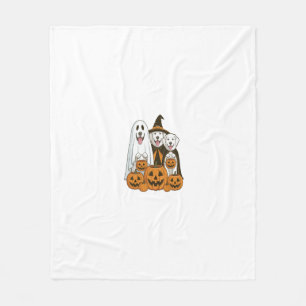 Great Pyrenees Hund Geisterhexe Halloween passend  Fleecedecke