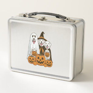 Great Pyrenees Hund Geisterhexe Halloween passend Metall Brotdose