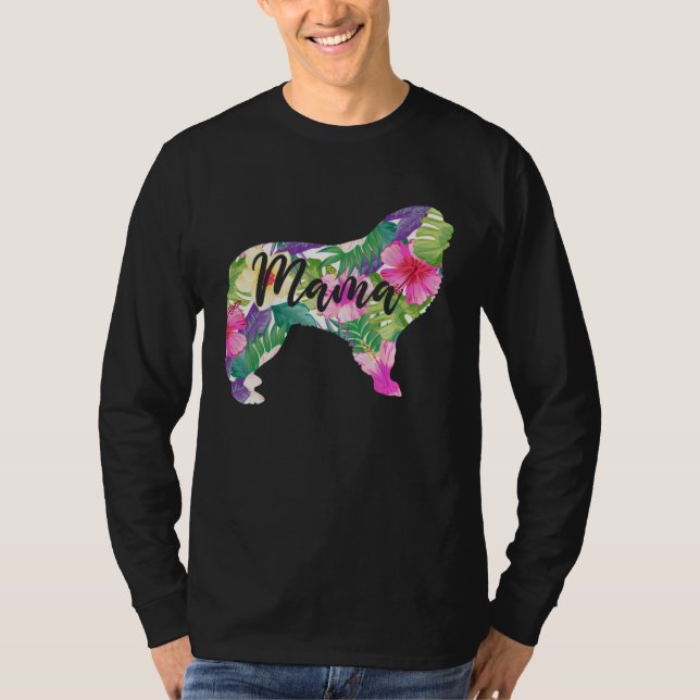 Great Pyrenees Mama Mom Flowers Mother s Day T-Shirt (Vorderseite)
