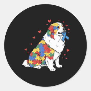 Great Pyrenees Puzzle Autismus-Bewusstsein Autisti Runder Aufkleber