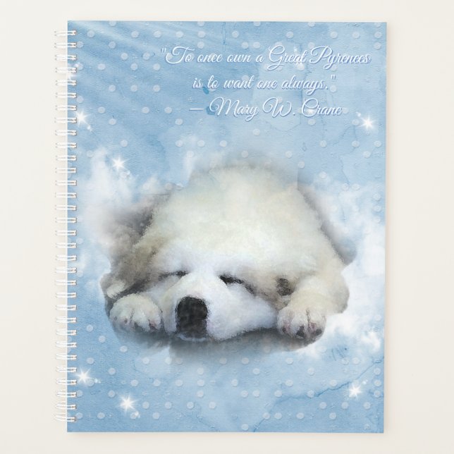 Great Pyrenees Sleepy Puppy WC Planer (Vorderseite)