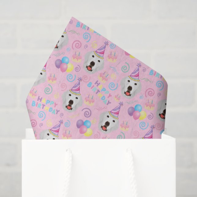 Great Pyrenees Tissue Paper in Pink Seidenpapier (Geschenk Tasche)