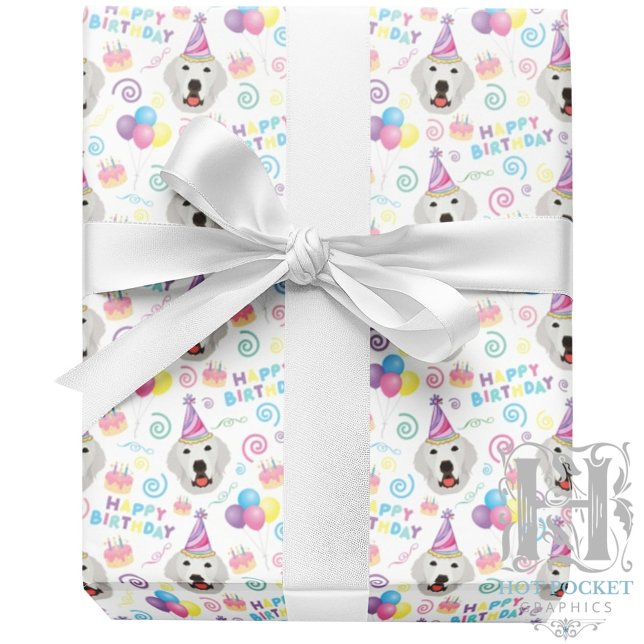 Great Pyrenees Wrapping Paper White Geschenkpapier (Von Creator hochgeladen)