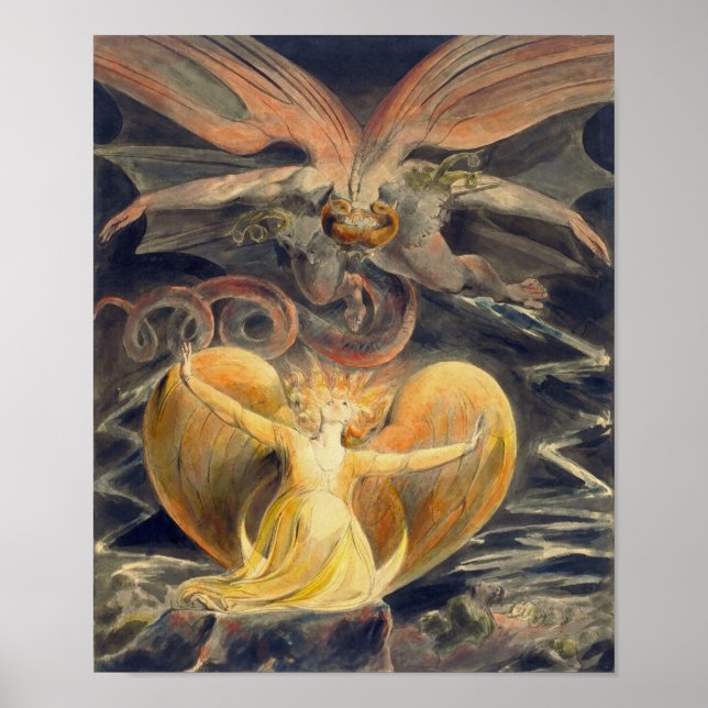 Great Red Dragon von William Blake Poster (Vorne)
